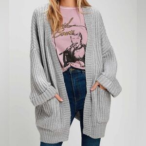 Lulus ‘That Cozy Feeling’ Oversized Knit Cardigan Sweater
